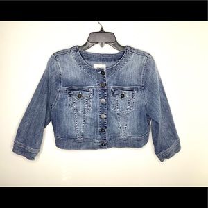 < Torrid Cropped Denim Jacket >